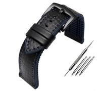 ZHSHYS Carbon Fiber Pattern Silicone Base Watch Strap Is Suitable For M-ido Helmsman For CITIZEN Sao Orange BM8475 Male Bracelet 20/22/24mm(Red black buckle,22mm) (Orange Silver Buckle 17mm)
