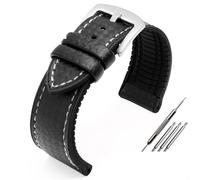 ZHSHYS Carbon Fiber Pattern Silicone Base Watch Strap Is Suitable For M-ido Helmsman For CITIZEN Sao Orange BM8475 Male Bracelet 20/22/24mm(Red black buckle,22mm) (Orange Silver Buckle 17mm)