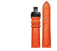 ZHSHYS For Mido For Seiko For Citizen Genuine Leather Watch Strap Men's M005 430 For Berenzelli Original Helmsman Sao Orange Watchband 22mm 23mm(Orange-silver-B,22mm) (Black black)