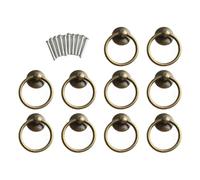 ZHSOAO 10Pc Vintage Round Ring Furniture Door Pull Handle Alloy Cabinet Dresser Drawer Knobs Cupboard for Jewelry Box for Drawers(Gold)