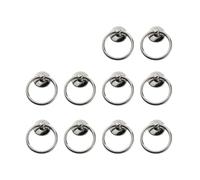 ZHSOAO 10Pc Vintage Round Ring Furniture Door Pull Handle Alloy Cabinet Dresser Drawer Knobs Cupboard for Jewelry Box for Drawers(Silver)