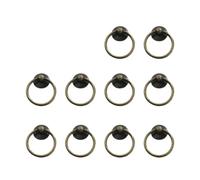 ZHSOAO 10Pc Vintage Round Ring Furniture Door Pull Handle Alloy Cabinet Dresser Drawer Knobs Cupboard for Jewelry Box for Drawers(Bronze)