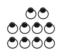 ZHSOAO 10Pc Vintage Round Ring Furniture Door Pull Handle Alloy Cabinet Dresser Drawer Knobs Cupboard for Jewelry Box for Drawers(Black)