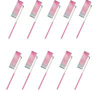 ZHSOAO 10pcs Flashing Star Gym Ribbons Dance Ribbon Rhythmic Art Gymnastics Ballet Streamer Twirling Rod Rainbow Stick Training for Children Gymnastics(Pink Handle,4M)