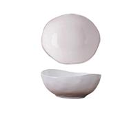 ZHSOAO 1pc Irregular Ceramic Bowl Deep Soup Rice Bowl Creative Tableware Noodle Salad Share Bowl for Salad(18 * 15 * 7.5cm)