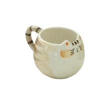 ZHSOAO 2PCS Cute Ceramic Cup, Cat Shaped Mug, 380ml/13oz Milk, Coffee, and Water Cups for Weddings/Birthday/Anniversary