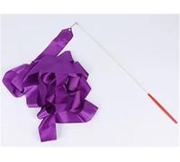 ZHSOAO 3pcs Colorful Gym Ribbons Dance Ribbon Rhythmic Girls Art Gymnastics Ballet Streamer Twirling Rod Rainbow Stick Training for Children Gymnastics(Purple)