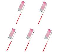 ZHSOAO 5/10pcs Flashing Star Gym Ribbons Dance Ribbon Rhythmic Art Gymnastics Ballet Streamer Twirling Rod Rainbow Stick Training for Children Gymnastics(5Pcs Red,4M)