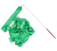 ZHSOAO 5PCS Colorful Gym Dance Ribbon Rhythmic Girl Art Gymnastics Ballet Streamer Twirling Rod Rainbow Stick Sports Training for Children Gymnastics(Green,4m)