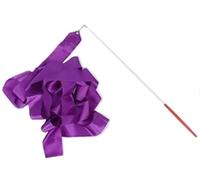 ZHSOAO 5PCS Colorful Gym Dance Ribbon Rhythmic Girl Art Gymnastics Ballet Streamer Twirling Rod Rainbow Stick Sports Training for Children Gymnastics(Purple,6m)