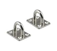 ZHSOAO 6PCS Stainless Steel Hooks House Square Heavy Duty Hammock Chair U Shaped Hammock Hook Suspension Ceiling Mount Eye Plate for Wall Deck(5mm)