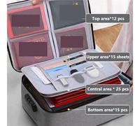ZHSOAO Large Capacity File Bag Document Storage Multi-layer Password Briefcase Organize Pouch Accessories Supplies for Passports, Cash, Contract(Black-unlock)