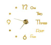 ZHSOAO Large Wall Clock Quartz Needle 3D DIY Decorative Kitchen Clocks Mirror Stickers Oversize Home Decor for Living Room Bedroom(Gold G,27inch 2D (No EVA))