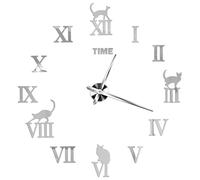 ZHSOAO Large Wall Clock Quartz Needle 3D DIY Decorative Kitchen Clocks Mirror Stickers Oversize Home Decor for Living Room Bedroom(SILVER,37 inch (60-90cm))