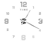 ZHSOAO Large Wall Clock Quartz Needle 3D DIY Decorative Kitchen Clocks Mirror Stickers Oversize Home Decor for Living Room Bedroom(Silver H,27inch 2D (No EVA))