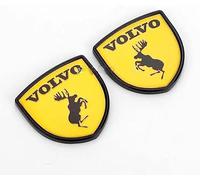 ZHSQXH Car Emblem Badge Decal Logo for Volvo S60 S80 S90 XC60 XC90 Self-Adhesive Car Decoration Sticker Car Sticker Body Crest Decorative Accessories yellow style A