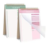 Zhswlp 2 Pack To Do List Notebook, Undated Daily Planner Spiral Notepad 104 Page A5 To Do List Pad tracking for Daily Plans, Work Study and Personal Oraganizer