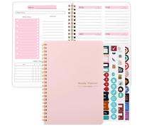 Zhswlp A5 Weekly Planner Notebook, Undated To Do List Notebook Diary 52 weeks of Daily Planner tracking for Daily life, Work, Students