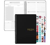 Zhswlp A5 Weekly Planner Notebook, Undated To Do List Notebook Diary 52 weeks of Daily Planner tracking for Daily life, Work, Students