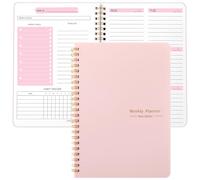 Zhswlp Weekly Planner Notebook, Undated A5 To Do List Notebook 52 weeks of Daily Planner tracking for Work, Students, Daily life