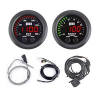 ZHSYMX Universal Exhaust Gas Temperature EGT Gauge Turbo Boost/Vacuum Gauge Kit 2-1/16in 52mm Red LED with Sensor