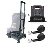 zhtangrui Compact Black Travel Cart for Car Seat, Folds to Smallest Footprint, Versatile Design, Smooth Rolling, 100 pounds Load Capacity
