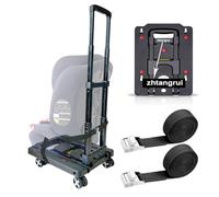 zhtangrui Compact Black Travel Cart for Car Seat, Folds to Smallest Footprint, Versatile Design, Smooth Rolling, 100 pounds Load Capacity
