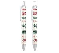 ZHTGDR Watercolor Shrimp Pattern Ballpoint Pens 0.5mm Retractable Work Ball Point Pen Quick Dry Smooth Write 2 PCS
