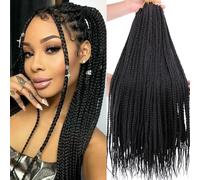 ZHTks Preooped Crochet Braids 6 Packs Medium Size 24 Inch Natural Black 3 x Senegalese Goddess Tissage Kanekalon Fiber 22 Thread No Knot Small Jumbo Braiding Hair for Women
