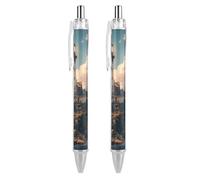 ZHTRJT Carrying Red-crowned Crane Ballpoint Pen Retractable Ball Pen Writing Pens Work Pen for Office School Supplies 2 PCS