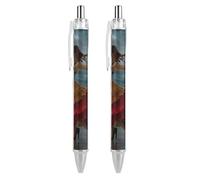 ZHTRJT Flying Skirt Dancing People Ballpoint Pen Retractable Ball Pen Writing Pens Work Pen for Office School Supplies 2 PCS