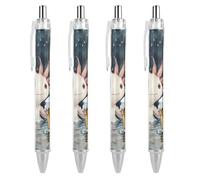 ZHTRJT Pitbull Mama Purple Flowers Ballpoint Pen Retractable Ball Pen Writing Pens Work Pen for Office School Supplies 4 PCS
