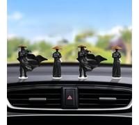 ZHU IN SY Car Dashboard Decorative Figurines, 3-Piece Martial Arts Swordsman Set, Desktop Computer Monitor Ornaments (3 Pcs Swordsman)