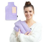 Zhu-Zhu Lavender Hot Bottle - Microwave Wheat Bag for Pain Relief Heat Therapy, Wheat Bags Microwavable Heat Pad, Hot Water Bottle Alternative, Soothing Aroma, Ideal for Period Pain & Relaxation Lilac
