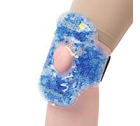 Zhu-Zhu Reusable Knee Ice Pack Wrap with Adjustable Straps - Hot & Cold Gel Bead Ice Packs for Sports Injuries Knee Pain Relief - Cool Packs for Arthritis, Swelling, Muscle and Joint Pain - Flexible