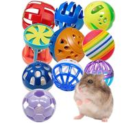ZHUANGZI 10-Pack Hamster Toys with Bells & Bright Colors, Paws in Overdrive
