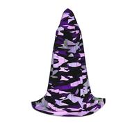 Zhuanyun American Camouflage Purple print Hooded Cloak - Leading Knot Hood, Fit for Theme Parties, Vampire/Witch Costumes