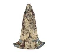 Zhuanyun Ancient Map World Globe print Hooded Cloak - Leading Knot Hood, Fit for Theme Parties, Vampire/Witch Costumes
