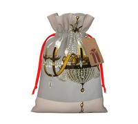 Zhuanyun Ball Room Chandelier print Large Christmas bag, reusable drawstring linen packet, Birthday Parties Supplies