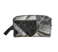 Zhuanyun black marble texture gold print Travel storage bag, daily storage bag, travel toiletries, cosmetics zipper storage bag