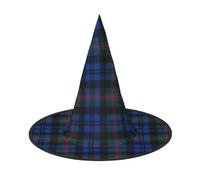 Zhuanyun Blue and Green Scottish Tartan print Halloween hat Halloween Costume Accessories Headdress Party Accessories Witch Hat