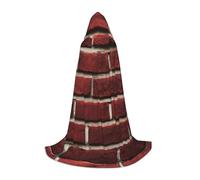 Zhuanyun Brick Red Stone print Hooded Cloak - Leading Knot Hood, Fit for Theme Parties, Vampire/Witch Costumes
