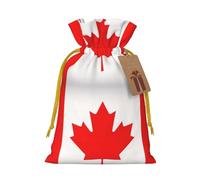 Zhuanyun Canadian flag print Large Christmas bag, reusable drawstring linen packet, Birthday Parties Supplies