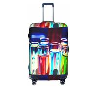 Zhuanyun Chemistry Test Tube print Washable Travel Luggage Cover Abstract Colorful Print Luggage Suitcase Protector, White, L