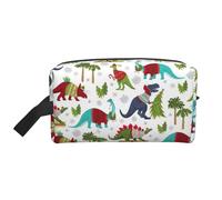Zhuanyun Colorful Dinosaurs print Travel storage bag, daily storage bag, travel toiletries, cosmetics zipper storage bag