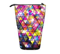Zhuanyun Colorful Geometric Triangle print Multi functional storage bag, makeup bag wallet, stylish and multifunctional bag