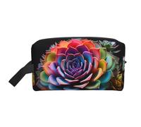 Zhuanyun Colorful Succulent print Travel storage bag, daily storage bag, travel toiletries, cosmetics zipper storage bag
