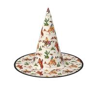 Zhuanyun Cowboy Ride Horse print Halloween hat Halloween Costume Accessories Headdress Party Accessories Witch Hat