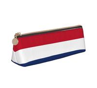 Zhuanyun Dutch flag print Triangle Leather Stationery Storage Bag Multi-Functional Cosmetic Bag, Everyday Use, White, One Size, Lightweight