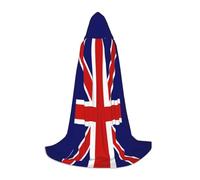 Zhuanyun English flag print Hooded Cloak - Leading Knot Hood, Fit for Theme Parties, Vampire/Witch Costumes